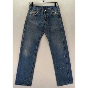 VTG Levi's 501 Distressed Button Fly Jeans Denim Straight Leg Men's 30x34